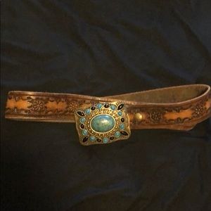 Leather Turquoise Belt